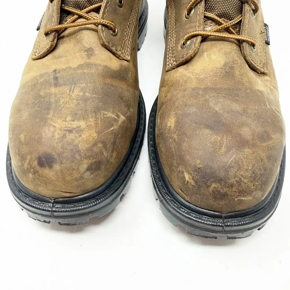 Irish Setter Brown Leather Steel Toe Boots Men's Size 8 GUC Waterproof Lace Up